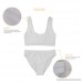 JoyLamoria Women Printed Two Pieces High Waisted Cheeky Bikini Sets Low Scoop Crop Swimsuit Pineapple 2034 B07PJ9S679